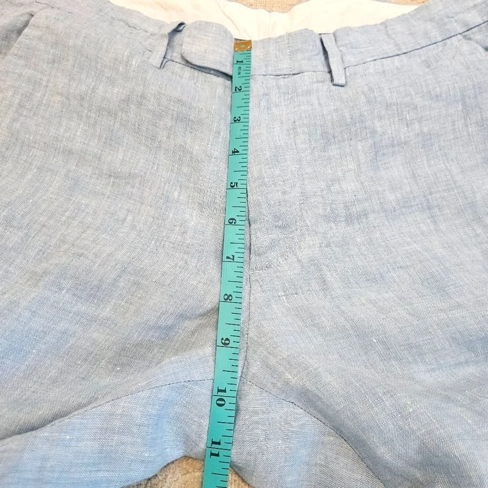 J.Crew Bowery Slim Fit, Baird McNutt Irish Linen Pants (Men’s 30x30 Blue) Preppy
